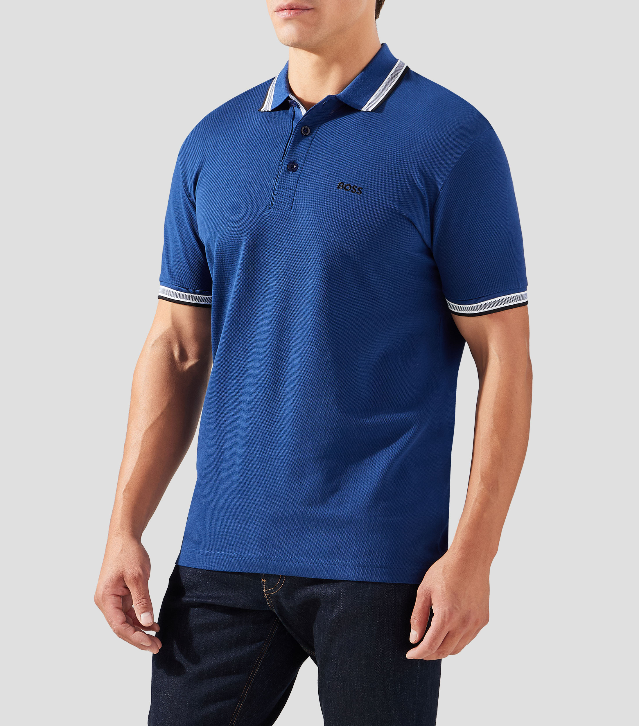 Playera tipo polo manga corta lisa Hombre